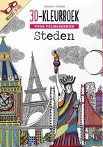 Kleurboek voor volwassenen - Kleurboek ''Steden 3-D'' - A3 Kleurboek voor volwassenen - 3D Tekenen - Kleuren voor volwassenen boeken - Kleurpotloden voor volwassenen - Kleurboek voor volwasse