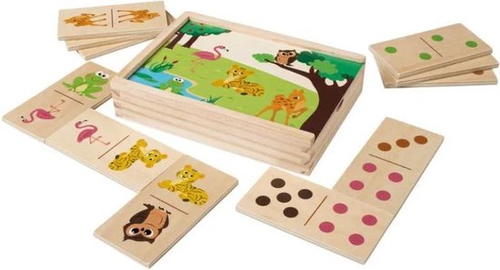 Thumbnail van een extra afbeelding van het spel Playtive - Domino - houten spel
