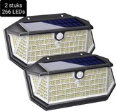 Solar Buitenlamp met Bewegingssensor - 266 LEDs - Tuinverlichting op Zonne-energie - Buitenlamp - 2 Stuks