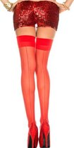 Naadkousen Met Elastische Band - Rood - Dames Lingerie - Kousen - Rood - Discreet verpakt en bezorgd