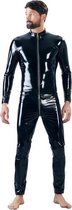 Lak Overall - Heren Lingerie - Medium - Mannen Lak kleding - Zwart - Discreet verpakt en bezorgd