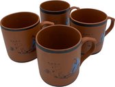 Terra cotta beker - 4 stuks - beker - mok - 250 ml