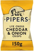 Pipers Chips Cheddar Onion 8 x 150 gram
