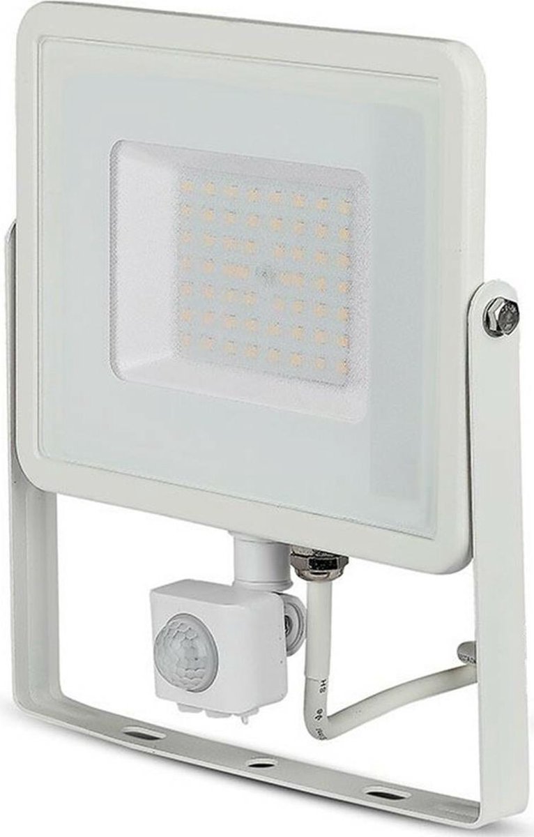 SAMSUNG - LED Bouwlamp 50 Watt met Sensor - LED Schijnwerper - Nirano Dana - Natuurlijk Wit 4000K - Mat Wit - Aluminium