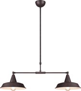 LED Hanglamp - Hangverlichting - Torna Wolta - E27 Fitting - 2-lichts - Rond - Roestkleur - Aluminium