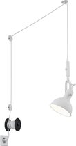 LED Hanglamp - Torna Corloni - E14 Fitting - Rond - Mat Wit - Aluminium