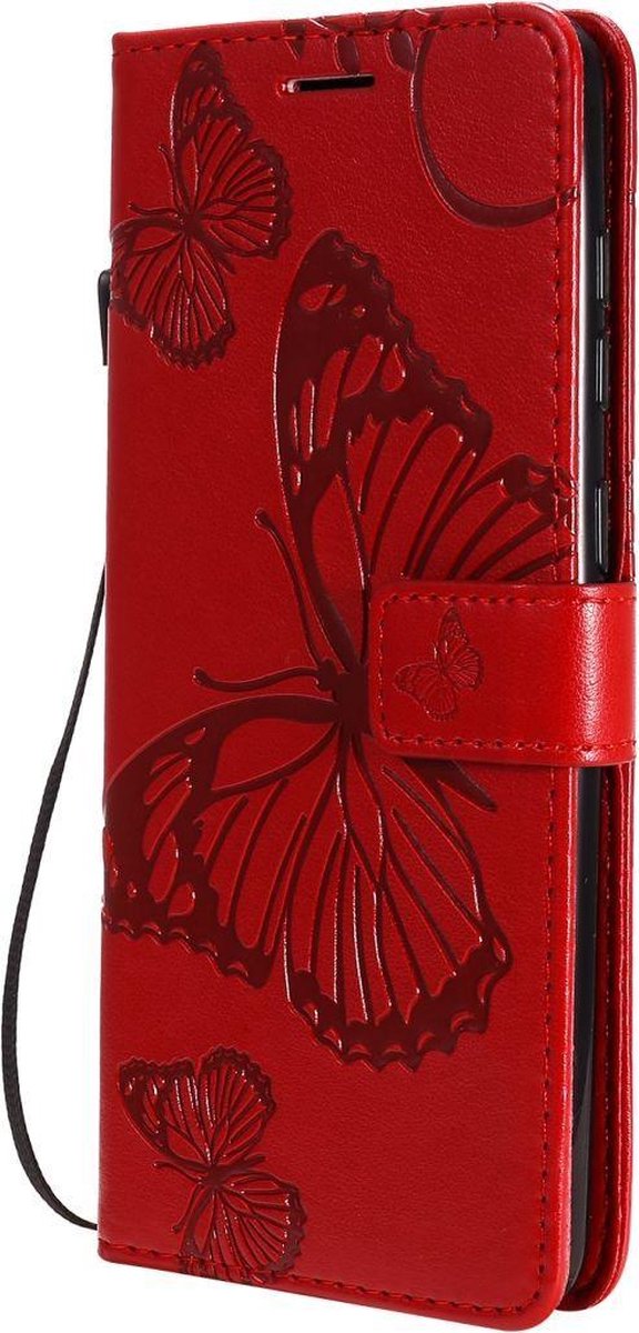 Mobigear Telefoonhoesje geschikt voor Samsung Galaxy A31 Hoesje | Mobigear Butterfly Bookcase Portemonnee | Pasjeshouder voor 2 Pasjes | Telefoonhoesje voor Pinpas / OV Kaart / Rijbewijs - Rood
