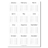 Verjaardagskalender Zwart Wit Poster 50x70cm - Engels - DesignClaudShop