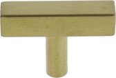 T-knop mat gouden meubelknop vierkant/rond 12 x 12 x 50 mm