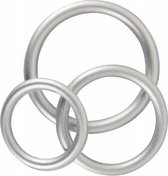 Siliconen Cock Ring Set - Metallic - Toys voor heren - Penisring - Zilver - Discreet verpakt en bezorgd