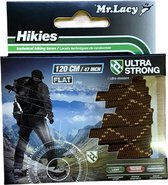 Mr Lacy schoenveteres Hikies plat donker bruin-licht bruin 120 cm lang 9mm breed High Qulity