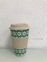 Coffee-to-go beker - groen of zwart - veertien cm hoog