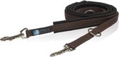 Annyx hondenriem leiband gewatteerd zwart bruin 2 cm-3,5 cm breed-max-lengte 3 meter.