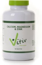 Vitiv Calcium magnesium & zink 180 tabletten