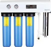 VHW204 Drinkwater UV Filter Systeem, 4 traps , 45 liter/minuut . Maakt van vervuild met LOOD en andere zware metalen veilig drinkwater voor uw hele huis of bedrijf. Heeft een KDF e