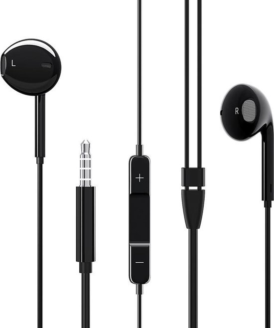 HOCO BM30 Original Series - In Ear Oordopjes - Oortjes met draad en microfoon - 3,5mm Jack Aansluiting - 120cm kabel - Zwart