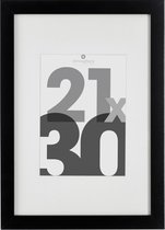 Fotolijst Zwart Glas - 21 X 30 CM - Posterlijst A4  - Wissellijst met passe partout van 12x17 cm