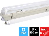 Proventa EcoPlus LED TL Balken compleet 8 x 150 cm - Waterdicht & Slagvast - 8Pack