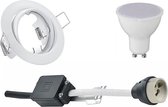 LED Spot Set - Torna - GU10 Fitting - Inbouw Rond - Mat Wit - 6W - Helder/Koud Wit 6400K - Kantelbaar Ø83mm