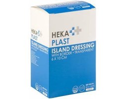 HEKA plast border eilandpleister transparant 6 x 10 cm steriel