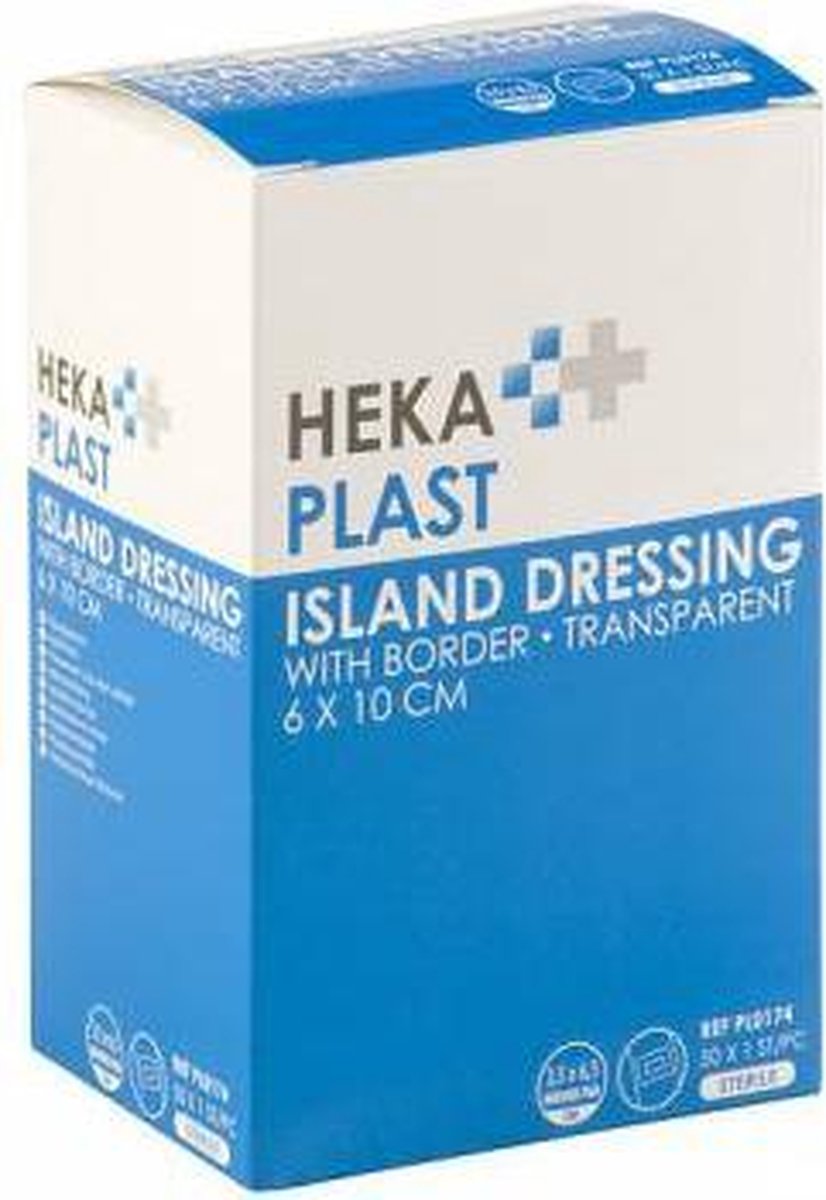 Goedkoopste HEKA plast border eilandpleister transparant 6 x 10 cm steriel