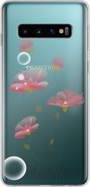 Samsung Galaxy S10 - Smart cover - Transparant - Rozebloem