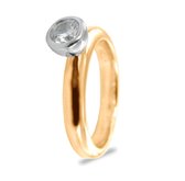 Silventi 943283880-54 Zilveren Ring - Dames - Zirkonia - Solitair -  6 mm - maat 54 - Rhodium - Gold Plated (Verguld / Goud op Zilver)