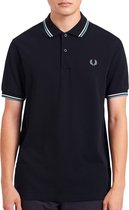 Fred Perry M3600 polo twin tipped shirt - Navy / Snow White / Smoke Blu -  Maat: M