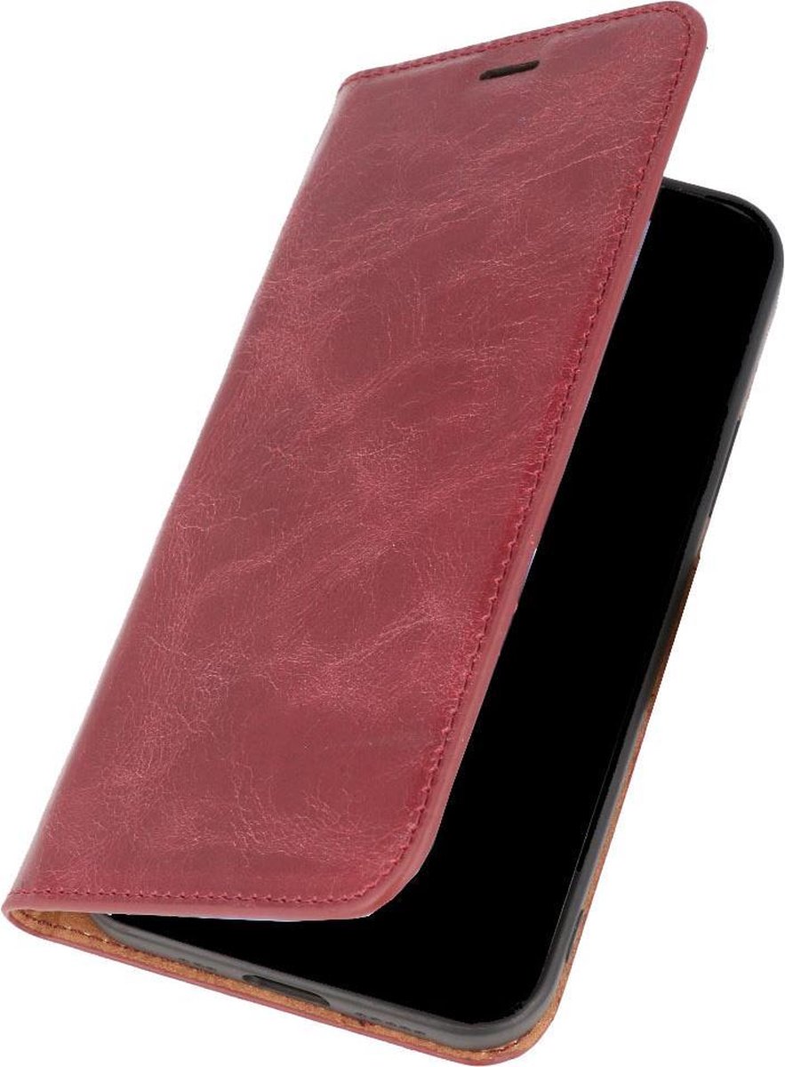 Diledro - Ultra thin flip wallet Samsung Galaxy S21 Ultra hoesje echt leer - Red