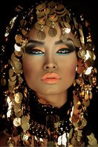 Luxe Wanddecoratie - 100 x 150 - Fotokunst 'Arabian Golden Princess' - Hoogste kwaliteit Plexiglas met Dibond - Blind Aluminium Ophangsysteem - Akoestisch en UV Werend - inclusief