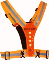 Bee Seen – ORANGE Harness USB - Verlichting - Led Harness - USB - LED - one size - Hardloopvest - Jogging reflectie vest - Hardloopverlichting