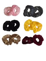Scrunchies Velvet - 12 Stuks - Haar Wokkel - Haar Elastiek - Multipack