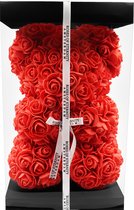 Roses of Eternity - Rose bear met giftbox 25 cm - rozen beer - Moederdag cadeautje - Cadeau voor vrouw - Huwelijk - Vriendin- rood