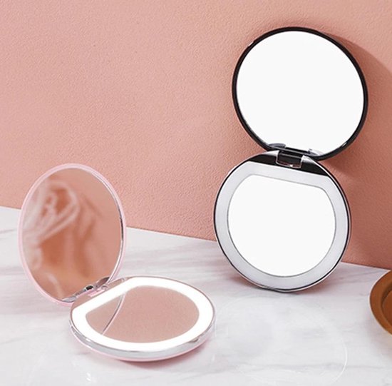 Compacte make-up spiegel handspiegel - zakspiegel - 3x vergroting - verschillende... | bol.com
