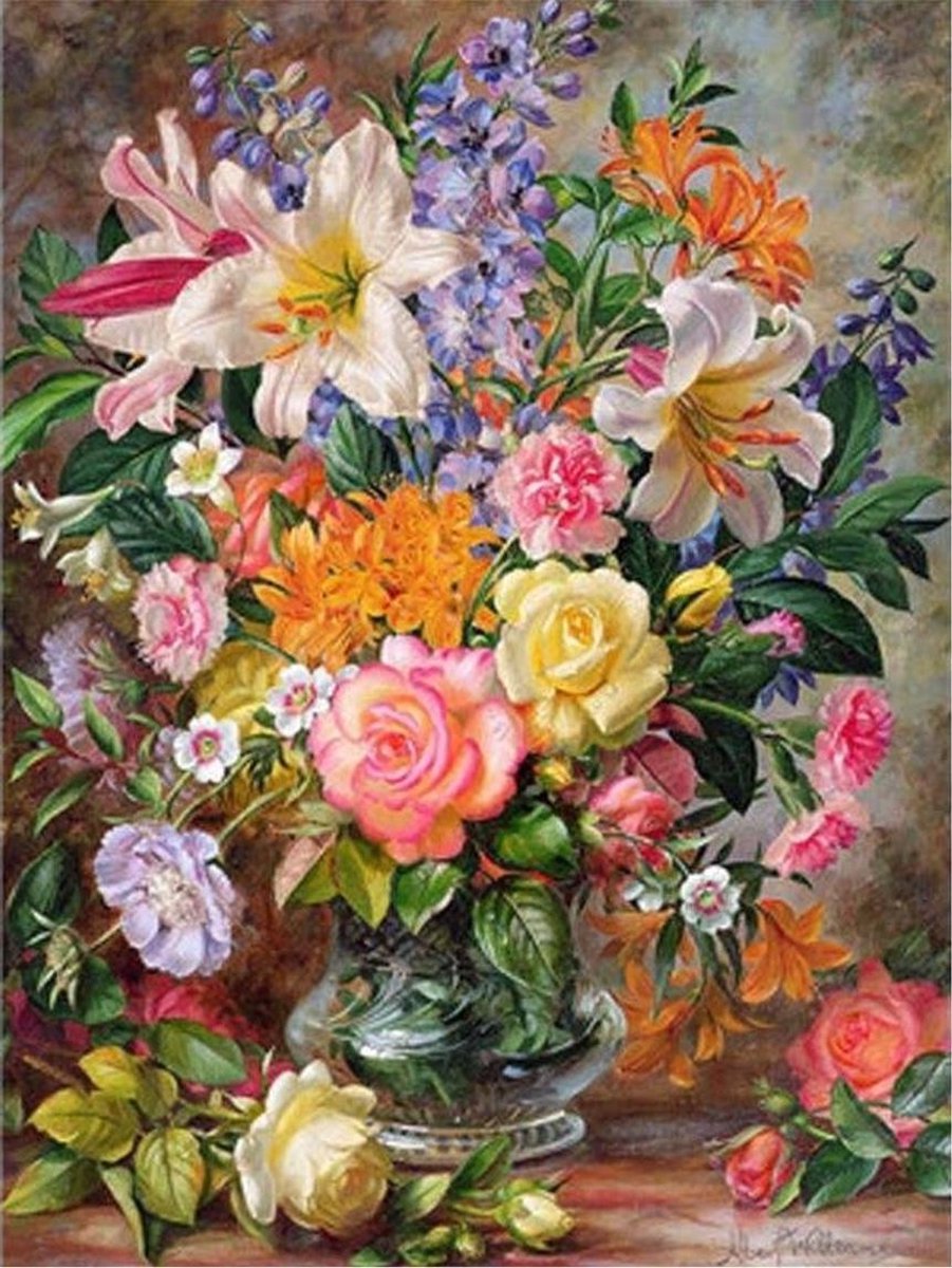 Diamond painting- bloemen pracht - 30x30cm