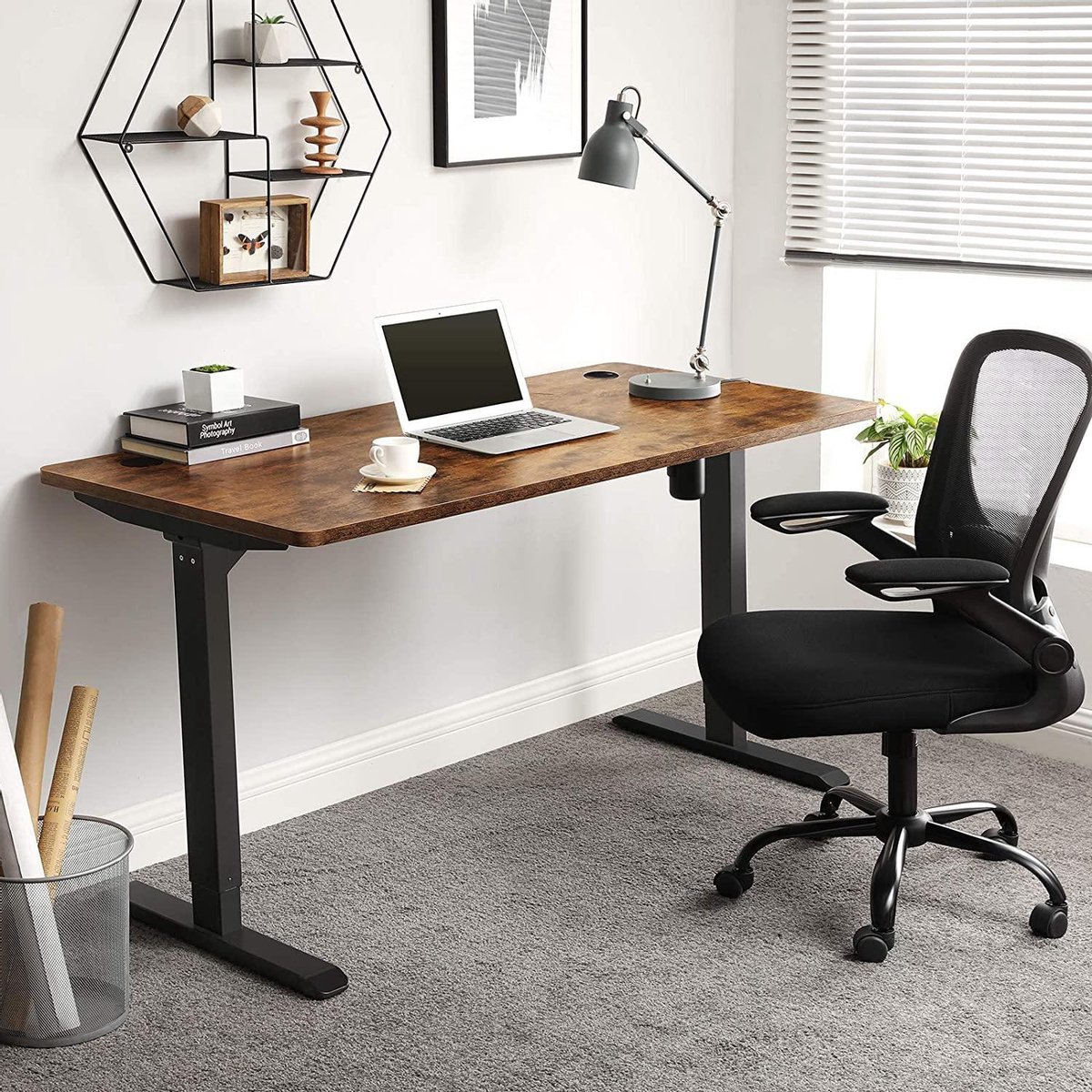 In hoogte verstelbaar bureau frame 2 motoren, bureau in hoogte verstelbaar elektrisch, ergonomisch zit-sta-bureau, met 4 geheugenfunctie, botsingsbescherming, voor alle gangbare tafelbladen