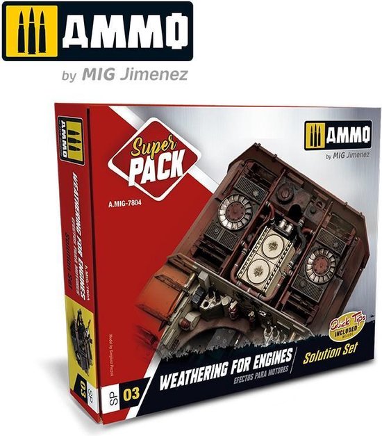 AMMO MIG 7804 Weathering for moteurs - Super Pack! Ensemble de Peinture