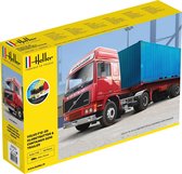 1:32 Heller 57702 Volvo F-12-20 Globetrotter w Container&trailer - Starter Kit Plastic Modelbouwpakket