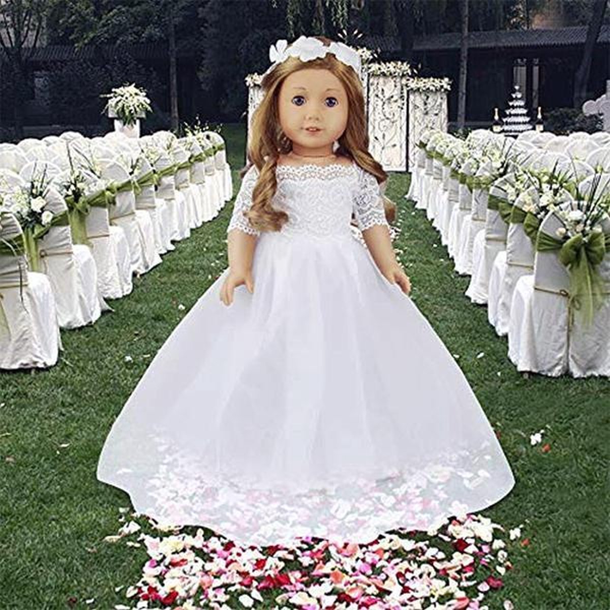 Poppenkleding Bride - Geschikt voor oa Baby Born - Trouwjurk met hoofdband  -... | bol.com