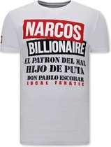 Mannen t shirt met Print - Narcos - Wit