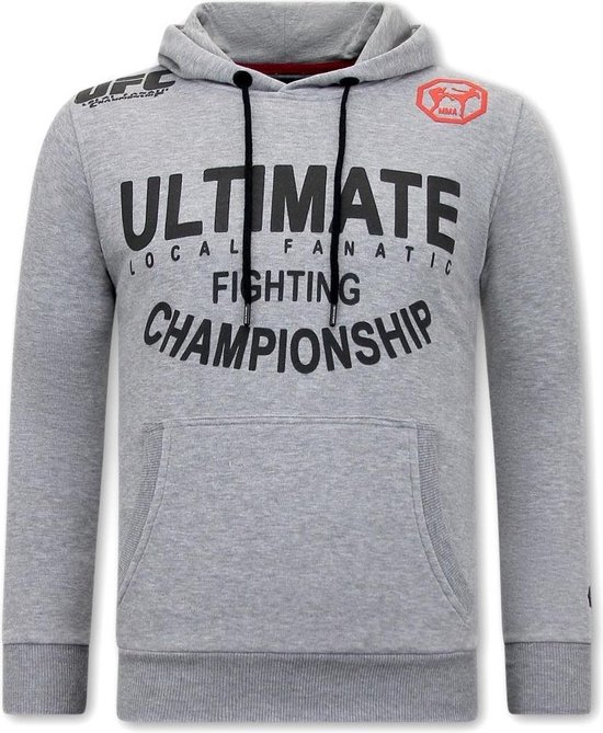 Hoodie Heren Print - Ultimate Fighting - Grijs