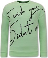 Heren Sweater met Tekst -Groen / Mint