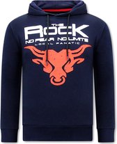 Hoodie Heren Print - The Rock- Blauw / Navy