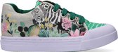 Sneakers | Meisjes | Green Leopardo | Canvas | Go Banana's | Maat 28