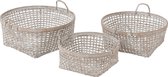 J-Line Set 3 Manden Gevlochten Bamboe White Wash