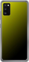 Samsung Galaxy A41 - Smart cover - Geel Zwart - Transparante zijkanten