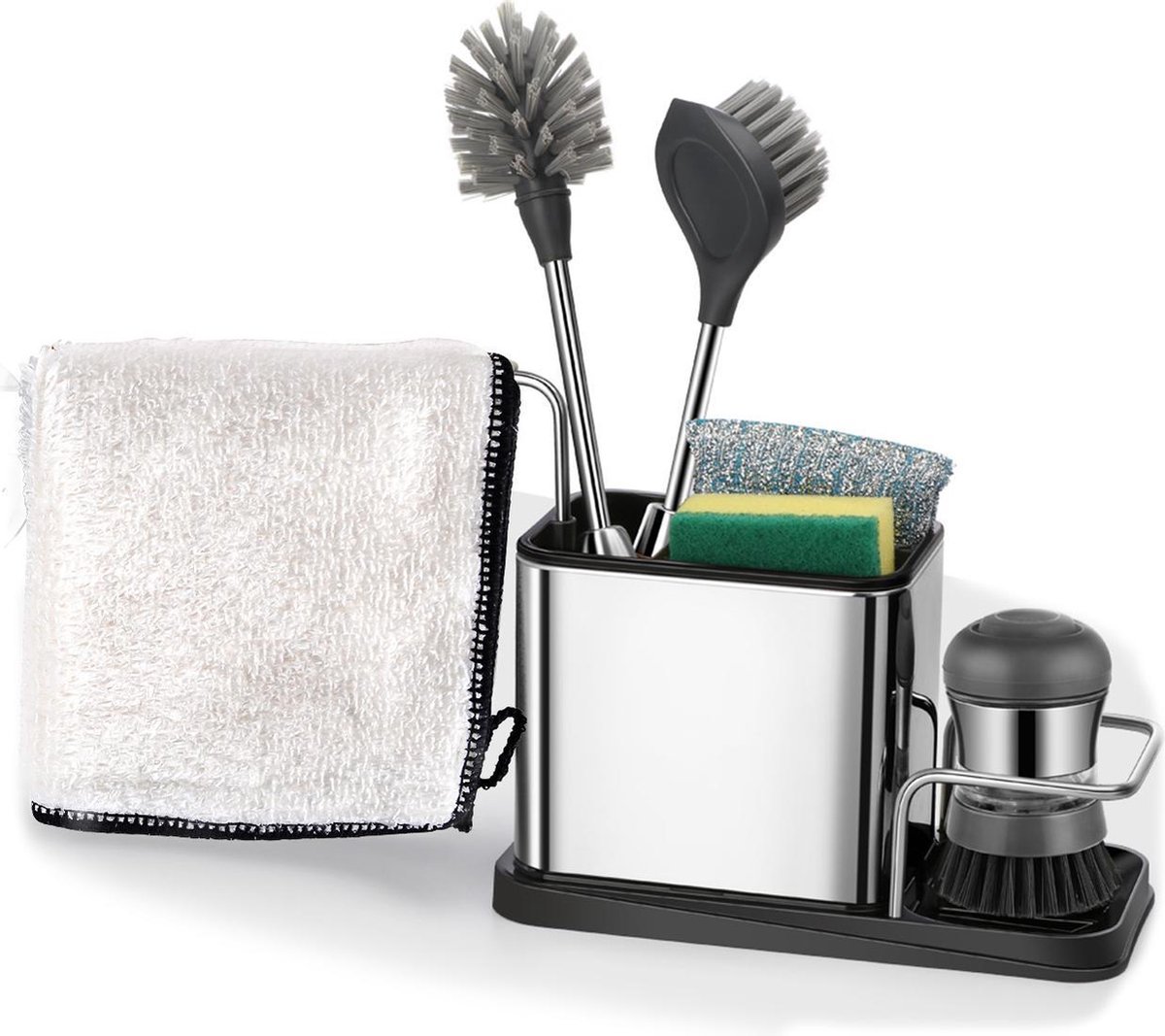 Gootsteen Caddy Sponshouder Voor Gootsteen Kraan Opknoping Caddy Organizer Voor Spons Borstel Zeep En Handdoek Blauw
