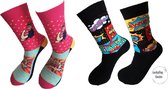 Verjaardag cadeautje voor haar - Mismatch - Moederdag sokken - Leuke sokken - Vrolijke sokken - Luckyday Socks - Sokken met tekst - Aparte Sokken - Socks waar je Happy van wordt -