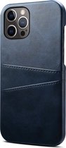 GSMNed – PU Leren Card Case iPhone 12 Pro Max blauw – hoogwaardig leren Card Case blauw – Card Case iPhone 12 Pro Max blauw – Card Case voor iPhone blauw – Pasjeshouder