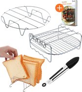 Promida 9-Delige Heteluchtfriteuse XL Accesoires Grill set ⌀19,5 – incl. Ebook